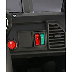 Babyhug 4x4 Battery Operated Ride on Jeep with Music & LED Lights - Black| Rechargeable Battery| Openable Doors| Built-in Music & AUX| Remote Control| Easy to Assemble| Forward & Reverse