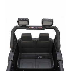 Babyhug 4x4 Battery Operated Ride on Jeep with Music & LED Lights - Black| Rechargeable Battery| Openable Doors| Built-in Music & AUX| Remote Control| Easy to Assemble| Forward & Reverse