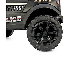 Babyhug 4x4 Battery Operated Ride on Jeep with Music & LED Lights - Black| Rechargeable Battery| Openable Doors| Built-in Music & AUX| Remote Control| Easy to Assemble| Forward & Reverse