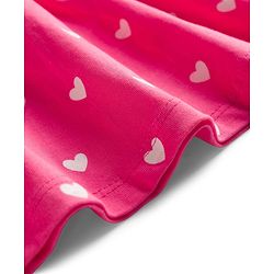 Babyhug Single Jersey Knit Half Sleeves Heart & Text Printed Frock with Bloomer & Bow Applique - Pink