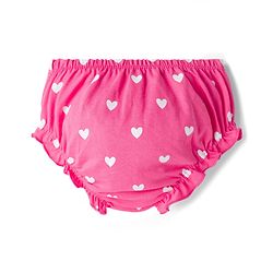 Babyhug Single Jersey Knit Half Sleeves Heart & Text Printed Frock with Bloomer & Bow Applique - Pink