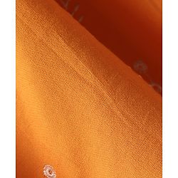 Babyhug Cotton Woven Frock & Half Sleeves Ribbed Inner Tee With Floral Embroidery & Bow Applique - Orange & White