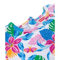 Babyhug Cotton Woven Frock with Half Sleeves Inner Tee - Blue