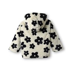 Babyhug Woven Full Sleeves Hooded Winter Fur Jacket with Heart Print - Pink