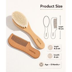 Babyhug Brush & Comb Set  Natural - Brown