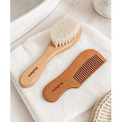 Babyhug Brush & Comb Set  Natural - Brown