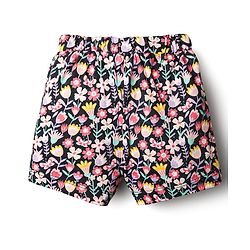 Babyhug Single Jersey Knit Shorts With Floral Hearts & Butterfly Print & Bow Applique Pack Of 3 - Multi Colour