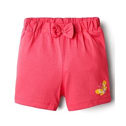 Babyhug Single Jersey Knit Shorts With Floral Hearts & Butterfly Print & Bow Applique Pack Of 3 - Multi Colour