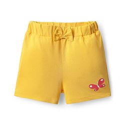 Babyhug Cotton Single Jersey Knit Shorts with Polka Dot Design Floral & Butterfly Print - Pack of 3 - Pink Yellow & Black