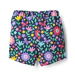 Babyhug Cotton Single Jersey Knit Shorts with Polka Dot Design Floral & Butterfly Print - Pack of 3 - Pink Yellow & Black