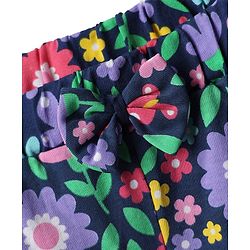 Babyhug Cotton Single Jersey Knit Shorts with Polka Dot Design Floral & Butterfly Print - Pack of 3 - Pink Yellow & Black