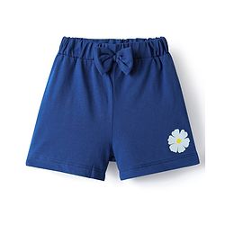 Babyhug Cotton Single Jersey Knit Shorts With Floral & Polka Dot Print Pack Of 3 - Yellow Red & Navy Blue