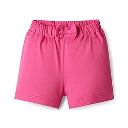 Babyhug Cotton Single Jersey Knit Floral & Polka Dot Printed Shorts With Bow Applique Pack of 3 - Pink Yellow & Green