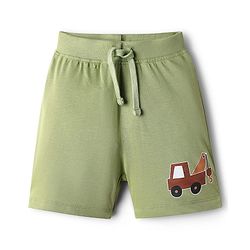 Babyhug Single Jersey Knit Shorts With Stripes & Vehicles Print Pack Of 3 - Multi Colour
