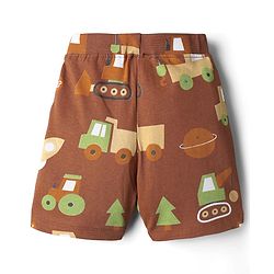 Babyhug Single Jersey Knit Shorts With Stripes & Vehicles Print Pack Of 3 - Multi Colour