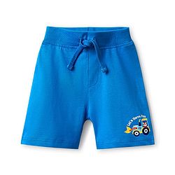 Babyhug 100% Cotton Single Jersey Knit Shorts with Tractor Print Pack of 3 - Green Red & Blue