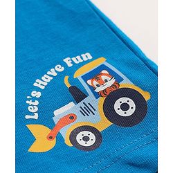 Babyhug 100% Cotton Single Jersey Knit Shorts with Tractor Print Pack of 3 - Green Red & Blue