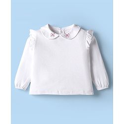 Babyhug 100% Cotton Knit Bow Print & Applique Onesie with Full Sleeves T-Shirt Headband & Booties - Dark Pink