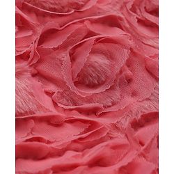 Babyhug Woven Full Sleeves Collar Neck Winter Fur Jacket With Floral Design - Pink