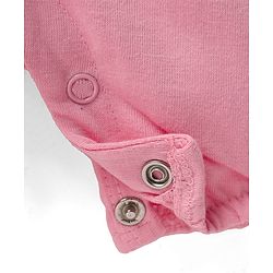 Babyhug 100% Cotton Single Jersey Knit Embroidered Romper With Headband - Pink