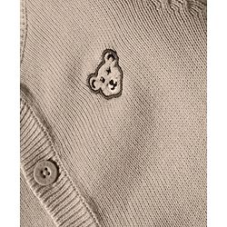 Babyhug Cotton Knit Full Sleeves Front Open Sweater with Lion Patch Design - Pink