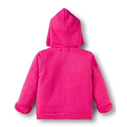 Babyhug Knit Full Sleeves Front Open Hooded Sweater with Snow Flake Design - Fuchsia