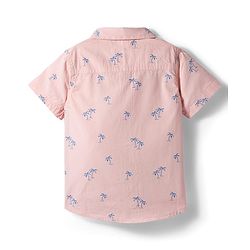Babyhug Cotton Woven Half Sleeves Shirt & Shorts Set with Floral Print - Peach & Navy Blue