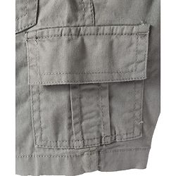 Babyhug Cotton Woven Half Sleeves Shirt and Short With Pockets & Stripes - Grey & Light Blue