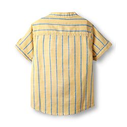 Babyhug Cotton Knit Half Sleeves Shirt and Shorts Sets with Stripes - Yellow & Blue