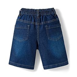 Babyhug Cotton Woven Half Sleeves Shirt & Denim Shorts Set With Dino Print - Blue