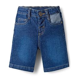 Babyhug Cotton Woven Half Sleeves Shirt & Denim Shorts Set With Dino Print - Blue
