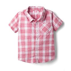 Babyhug Cotton Woven Half Sleeves Shirt & Shorts Set With Checks - Pink