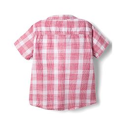 Babyhug Cotton Woven Half Sleeves Shirt & Shorts Set With Checks - Pink