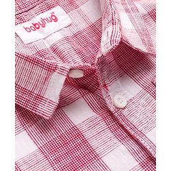 Babyhug Cotton Woven Half Sleeves Shirt & Shorts Set With Checks - Pink