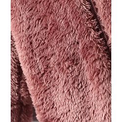 Babyhug Fur Knit Full Sleeves Front Open Winter Wear Romper with Teddy Face - Dark Pink