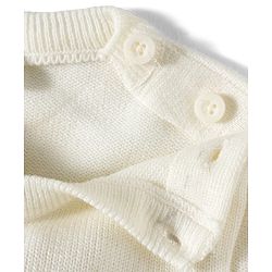 Babyhug Knit Full Sleeves Sweater Set With Stripes - Navy Blue & White