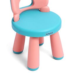 Babyhug Baby High Quality Study Chair With Face Print Design - Pink| Strong & Durable Chair| Indoor & Outdoor Use| Home & Classroom| Easy to Assemble| Convert to Stool
