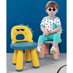 Babyhug Baby High Quality Study Chair With Face Print Design - Yellow| Strong & Durable Chair| Indoor & Outdoor Use| Home & Classroom| Easy to Assemble| Convert to Stool