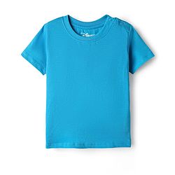 Babyhug Disney Single Jersey Knit Dungaree & Half Sleeves T-Shirt With Mickey Mouse Family Print - Blue