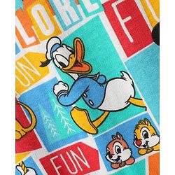 Babyhug Disney Single Jersey Knit Dungaree & Half Sleeves T-Shirt With Mickey Mouse Family Print - Blue