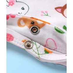 Babyhug 100% Cotton Full Sleeves Animal Printed Front Open Rompers Pack Of 2 - Multi Colour
