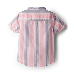 Babyhug Cotton Woven Half Sleeves Striped Shirt & Shorts Set - Beige