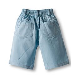 Babyhug Cotton Knit Half Sleeves Shirt and Shorts Sets with  Stripes - Light Blue & White