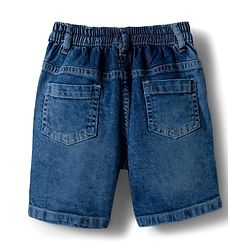 Babyhug Cotton Woven Half Sleeves Shirt & Denim Shorts Set with Sea Life Print - Blue & White