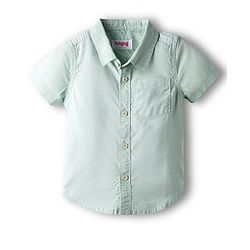 Babyhug Cotton Knit Solid Color Half Sleeves Shirt  & Shorts Set - Mint & Olive Green