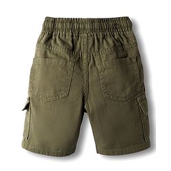 Babyhug Cotton Knit Solid Color Half Sleeves Shirt  & Shorts Set - Mint & Olive Green