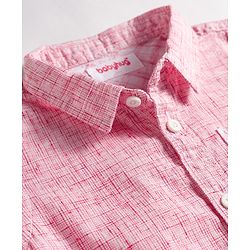 Babyhug Cotton Woven Half Sleeves Shirt & Shorts Set With Stripes - Pink