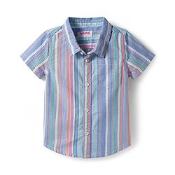 Babyhug Cotton Woven Half Sleeves Striped Shirt & Shorts Set - Blue