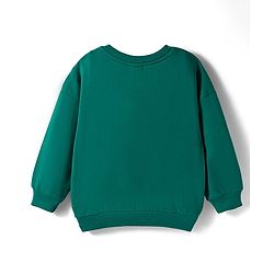 Babyhug Cotton Knit Full Sleeves Pullover Sweatshirt with Bear Patch Detailing - Green