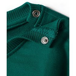 Babyhug Cotton Knit Full Sleeves Pullover Sweatshirt with Bear Patch Detailing - Green